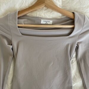 Babaton Cream Square Neck Long Sleeve